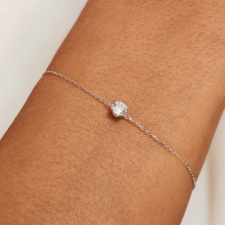 Bracelet en argent avec pierre en moissanite Cléa